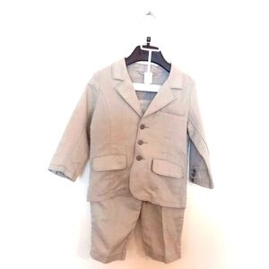 H&M Toddler's Dove Grey Linen Blend 3 Button Jacket 2 Piece Suit 12 Months